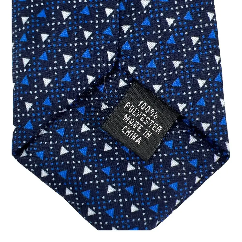 Craft + Flow Boys Kids Geometric Necktie Triangles Blue White 49